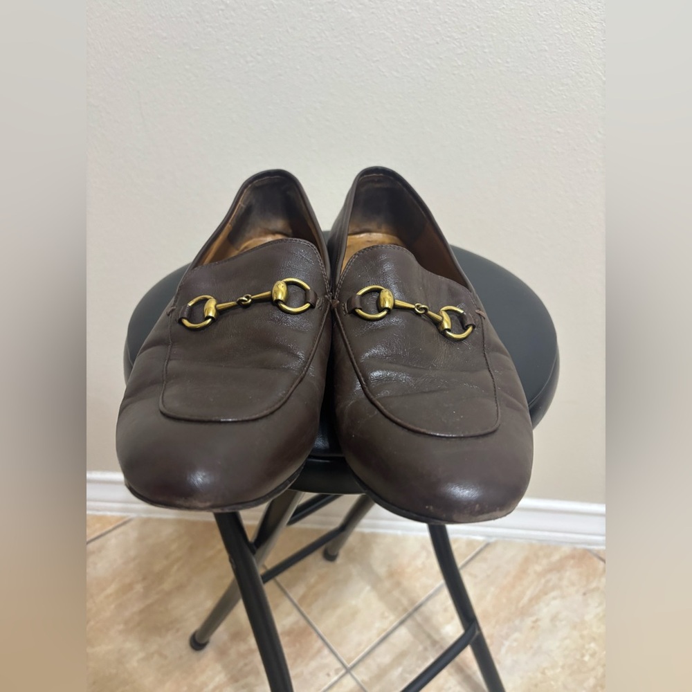 GUCCI Jordaan Horsebit Brown Leather Loafer 44 / 11 US Moccasin $1100 - Picture 8 of 16